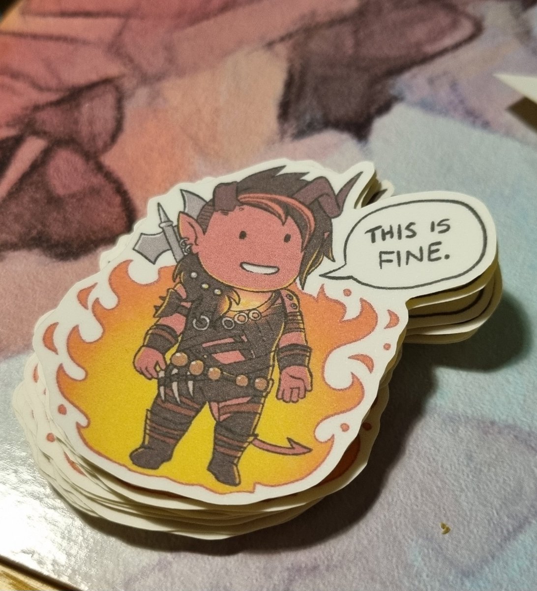 darthmongoose's tweet image. If you missed getting a Karlach sticker at Thought Bubble today,  I made some more this evening,  so they'll be in stock tomorrow! 😆
