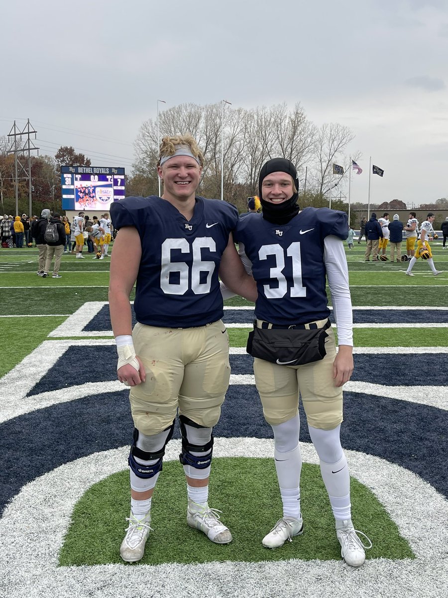 <a href="/CentCougsFB/">Centennial Cougar Football</a> alumni <a href="/IsaiahWard76/">Isaiah Ward</a> and Eli Nowacki win the MAIC championship game today!  Go Bethel Royals!