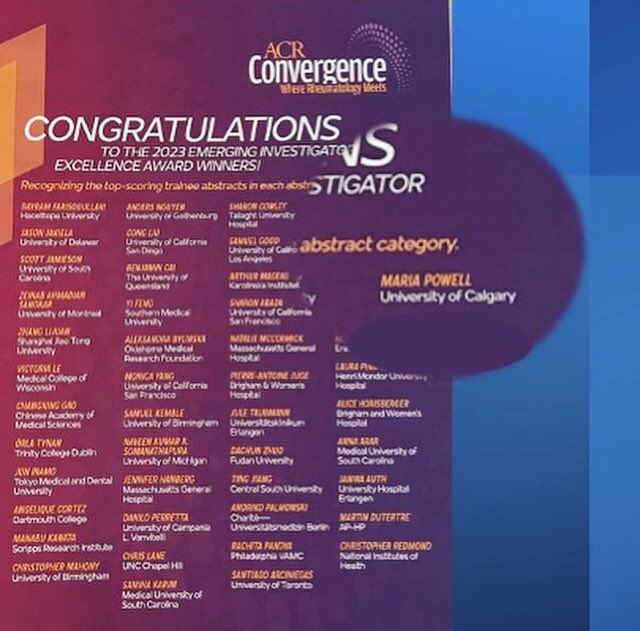 Congratulations to the brilliant Dr Maria Powell for your 2023 ACR Emerging Investigator Excellence Award!! So proud of your accomplishments 🎉🎉
