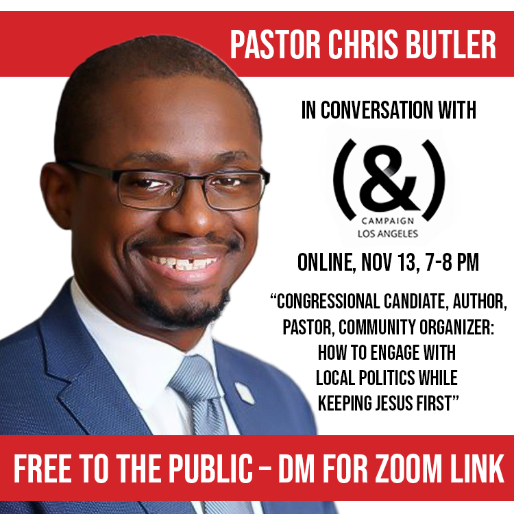 ANDCampaignLA's tweet image. @Christhecitizen will be joining us 11/13 at 7 PM for a community forum on how he’s juggled his calling in politics and his calling as a Christian! Message us for the link. Chris is a congressional candidate, pastor, and author, and co-hosts the popular "Church Politics Podcast"