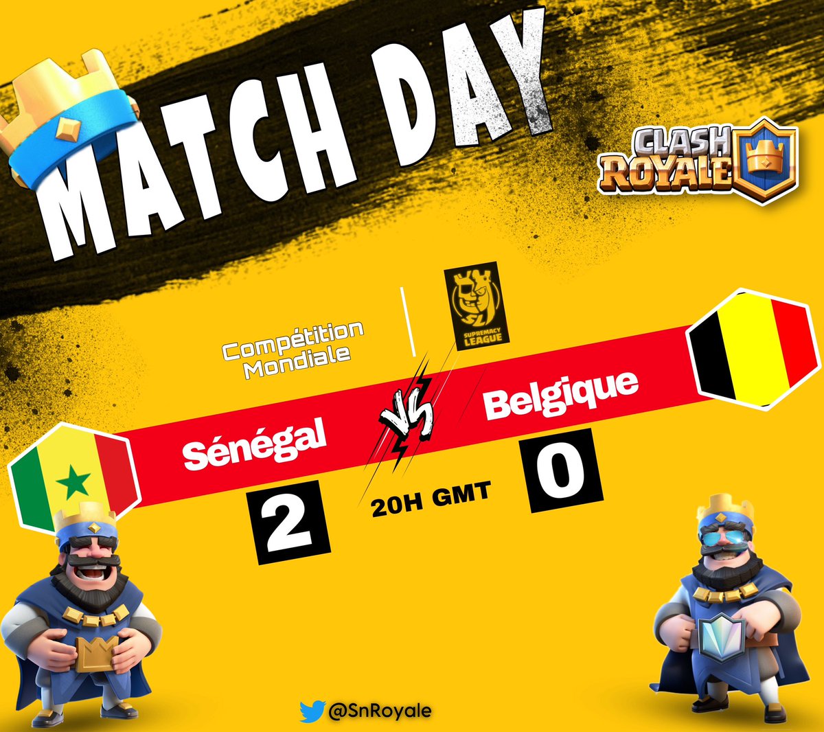 SnRoyale's tweet image. 3ème Round de @CR_Supremacy 

Nous arrachons enfin notre première victoire (2-0) face à une très belle prestation de @TeamBelgium_CR 🇧🇪

Félicitations à toute l’équipe 👏🏻

#MankoWuttiNdamli 🇸🇳🦁