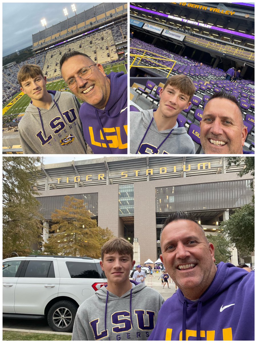 Thank you @LSUfootball for the tickets to tonights game! “Death Valley in the Dark” is a definite bucket list for us!!