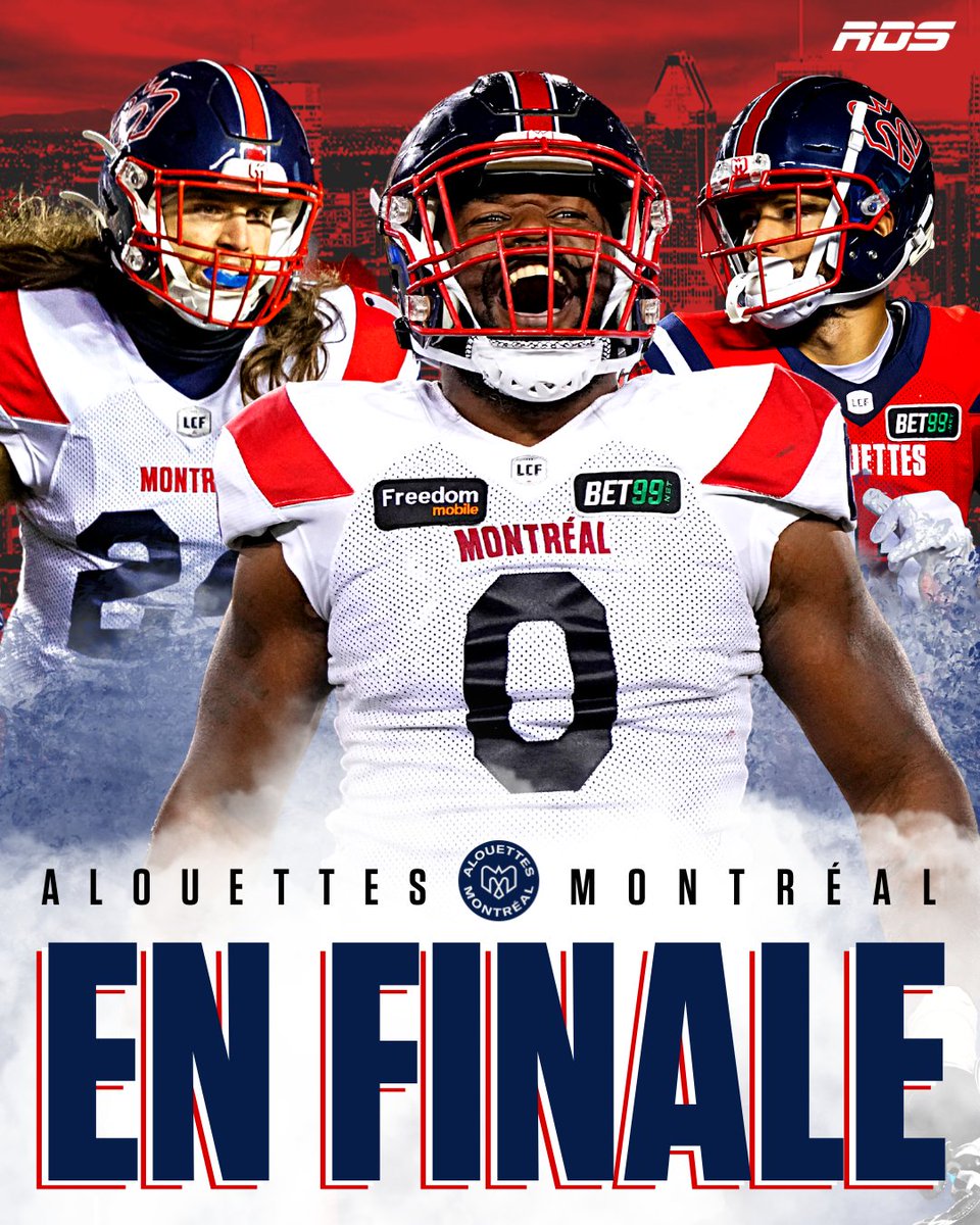 RDSca's tweet photo. Les Alouettes de Montréal obtiennent leur billet pour la 110e Coupe Grey! 🏈🏆

https://t.co/2VWkgs3x66 https://t.co/ruVP44lmWV