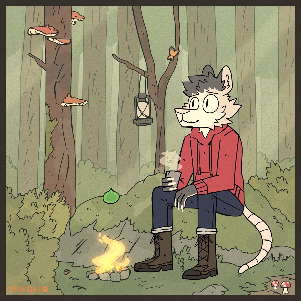 Camping YCH for <a href="/FennecRyder/">Ryder</a>, <a href="/leonwolfxv/">wolf?</a>, <a href="/Mangothecat9/">Mango the cat</a>, and <a href="/zac3262/">Zachary</a>