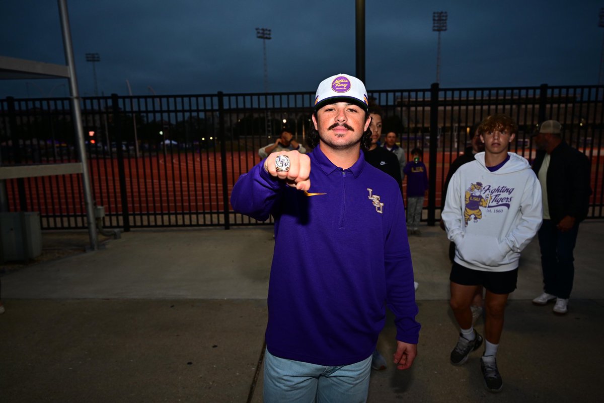 LSUbaseball's tweet image. Boys got the bling 💍