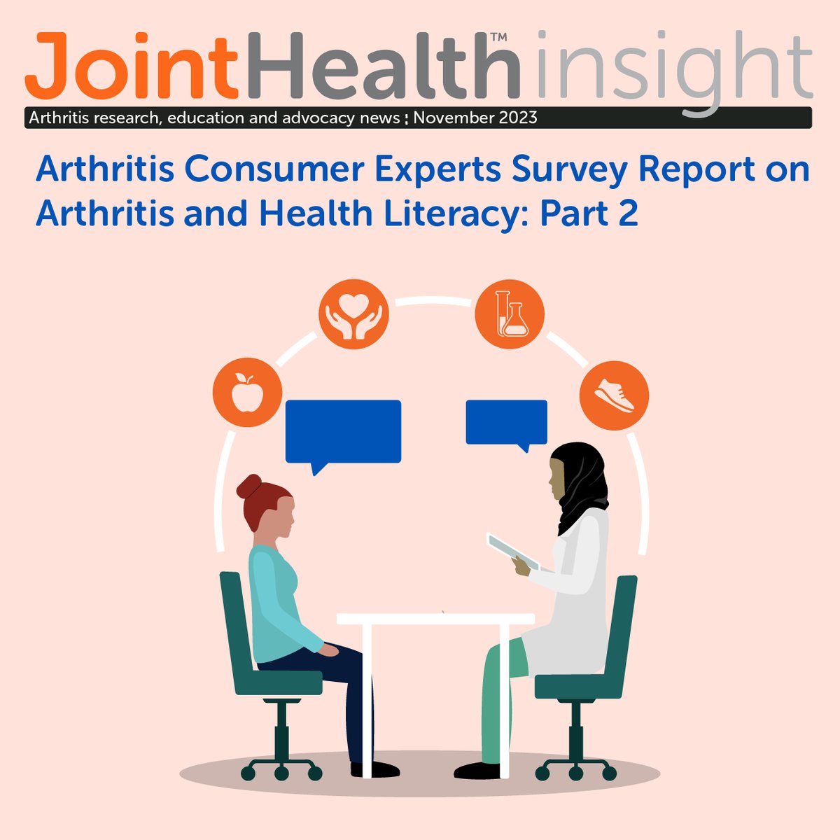 JointHealth™ insight - November 2023 - Arthritis Consumer Experts National Survey Report on Arthritis and Health Literacy: Part 2. Read the issue now! bit.ly/JHIHealthLiter… #ACESurvey #HealthLiteracy @CodiePrimeau @PainBC @rheum_covid @realcc @DrTerriLynnFox1 @anetto