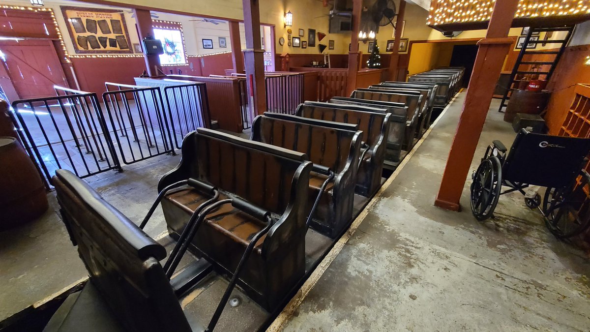 ACE_HoA's tweet photo. Prior to this morning's ERT on the original Fire in the Hole, @SDCAttractions graciously offered attendees a behind-the-scenes look at the ride's maintenance areas. #CoasterChristmas #RideWithACE https://t.co/CJLqiH0vmB