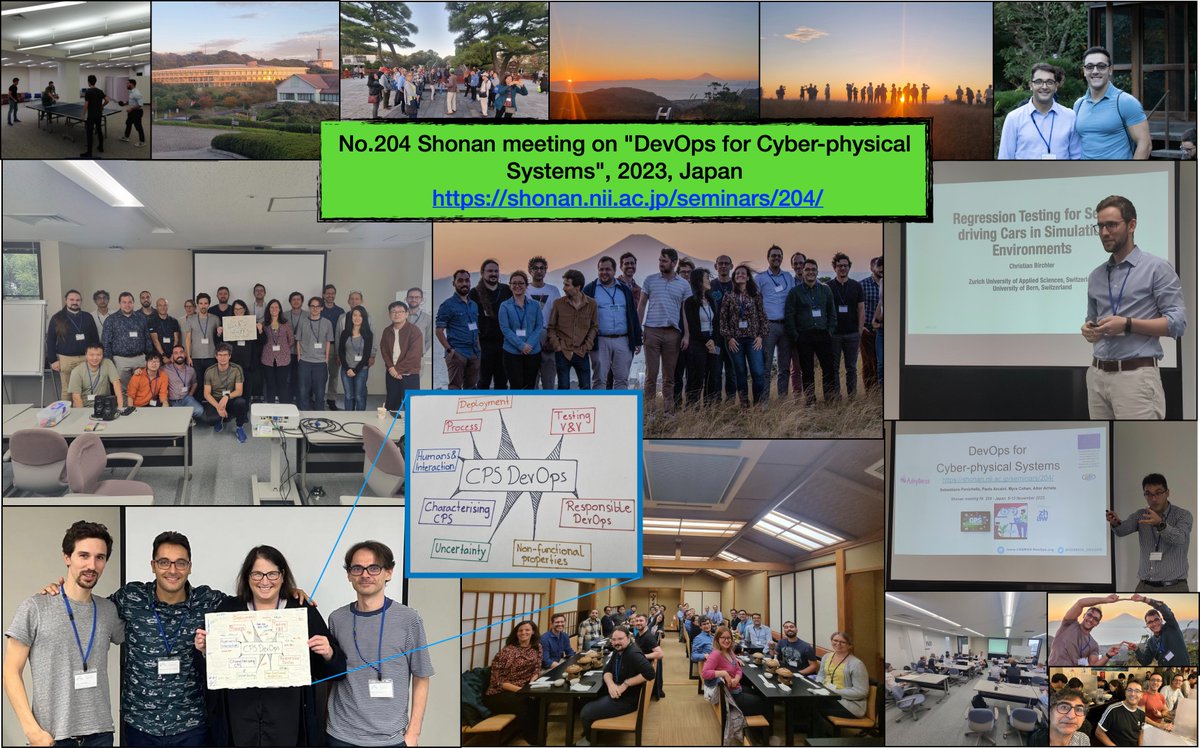 Sebastiano Panichella (@spanichella) on Twitter photo A visual summary of what happened at the
<a href="/shonanmtg/">NII Shonan Meeting</a> meeting 204 shonan.nii.ac.jp/seminars/204/.
The outcome of the meeting consists of a roadmap of follow-up activities addressing DevOps for #CPS
Co-organizers:
<a href="/spanichella/">Sebastiano Panichella</a>, <a href="/aitorarrieta/">Aitor Arrieta</a>, <a href="/myra_cohen/">Myra Cohen</a>, Paolo Arcaini
<a href="/COSMOS_DEVOPS/">COSMOS_DEVOPS - https://www.cosmos-devops.org/</a> A visual summary of what happened at the
<a href="/shonanmtg/">NII Shonan Meeting</a> meeting 204 shonan.nii.ac.jp/seminars/204/.
The outcome of the meeting consists of a roadmap of follow-up activities addressing DevOps for #CPS
Co-organizers:
<a href="/spanichella/">Sebastiano Panichella</a>, <a href="/aitorarrieta/">Aitor Arrieta</a>, <a href="/myra_cohen/">Myra Cohen</a>, Paolo Arcaini
<a href="/COSMOS_DEVOPS/">COSMOS_DEVOPS - https://www.cosmos-devops.org/</a>