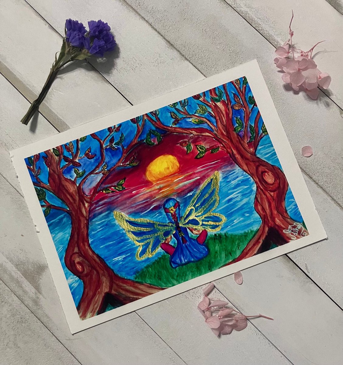 Zen fairy fine art print in my #etsy shop jenwaikelart.etsy.com/listing/159470… #watercolor #watercolorprint #fairy #art #artwork #whimsicalart