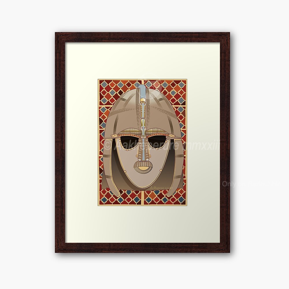New work - a simplified version of the Sutton Hoo helm reconstruction. One for the medievalists and/or D&D nerds among us. You can grab it (and all the other Sutton Hoo inspired designs) for up to 40% off only on my Redbubble store right now. rdbl.co/40xZq0q
