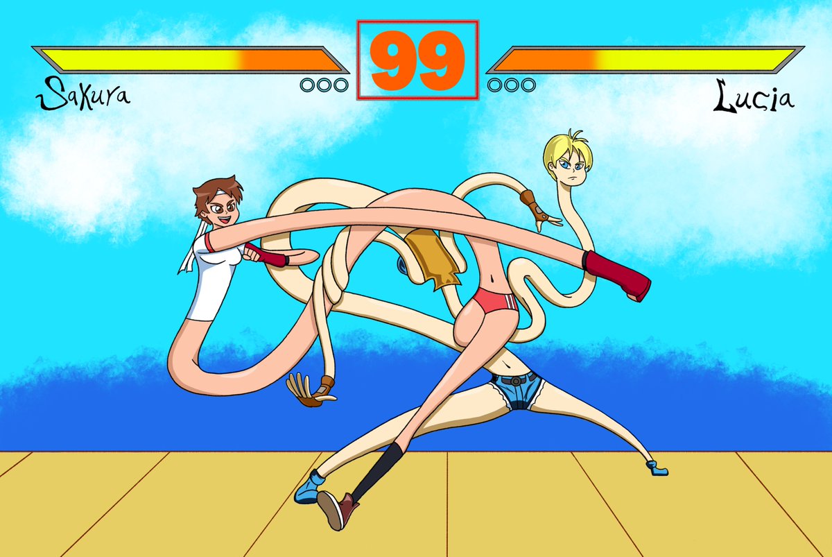 Stretchy Sakura vs Lucia :3 
#stretchyartday