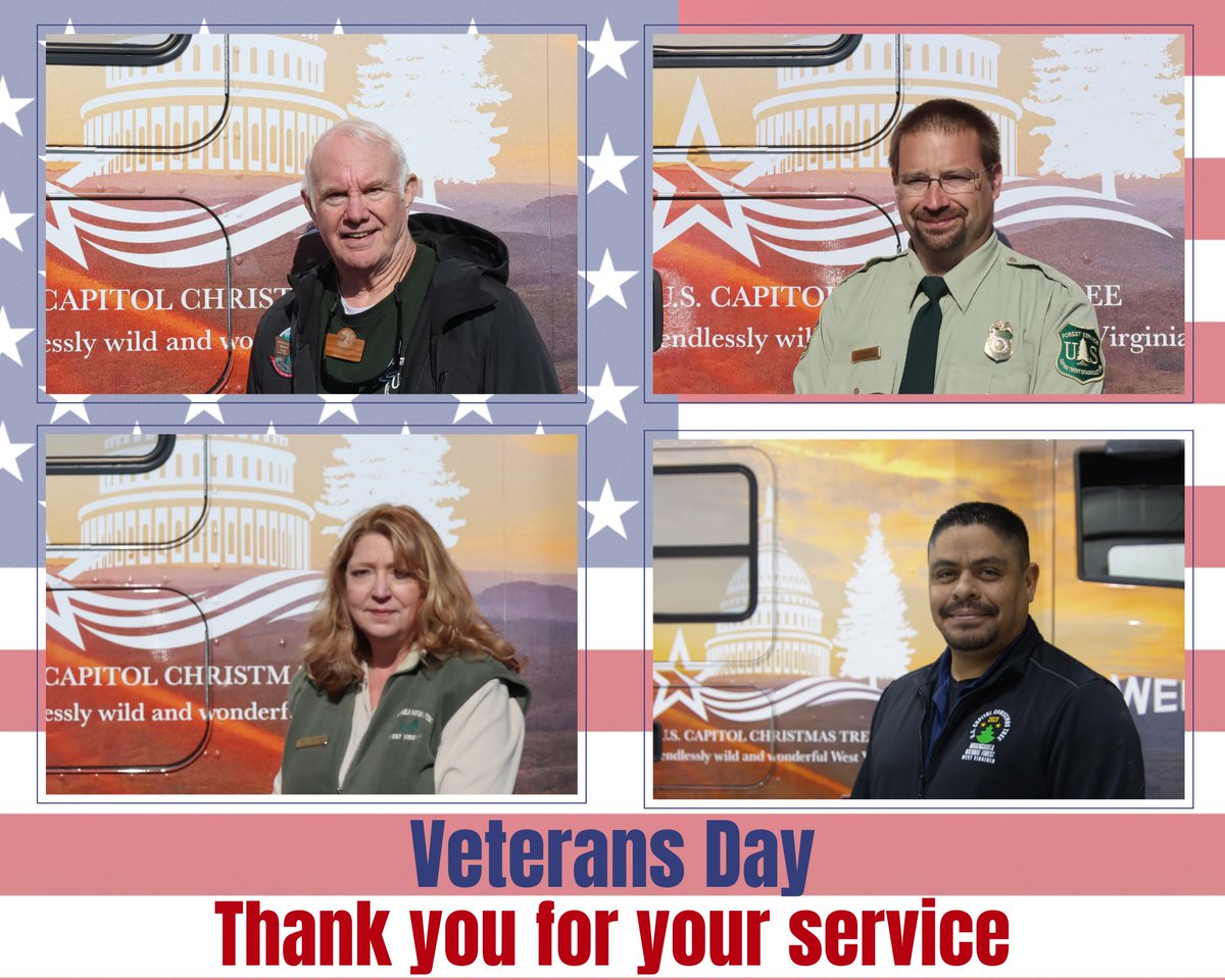 With respect, honor and gratitude - thank you veterans and their families. Thank you to @USCapitolTree team members Cheryl, Ed, Jesus and Stu for your service. @forestservice @ChooseOutdoorsI @DriveWerner