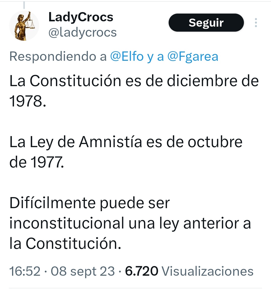 jpurias's tweet photo. Eso sí, esta magistrada es una ignorante jurídica con cero conocimientos de derecho constitucional que dice burradas como que las leyes preconstitucionales no son inconstitucionales (no leyó la Constitución hasta la disposición derogatoria).
Y después de Franco no hay franquistas https://t.co/ZmmzMvPHMo