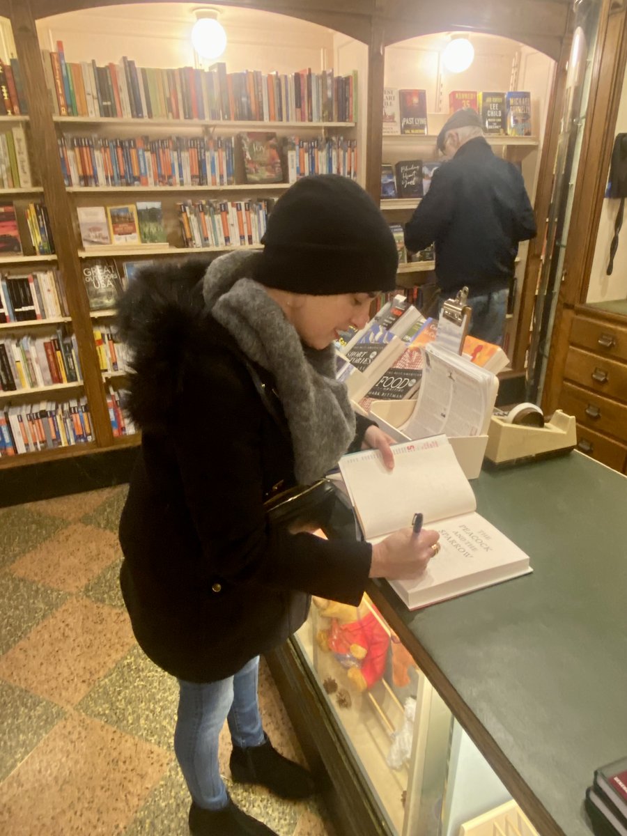 Popped into the cozy @CornerBooksNYC (do bookstores get any more charming?) & signed THE PEACOCK AND THE SPARROW. Get your copy before they sell out (bookstore said it sells well!) #NYC @AtriaMysteryBus @ITWDebutAuthors @AtriaBooks @simonschuster #indiebookstores #spynovels