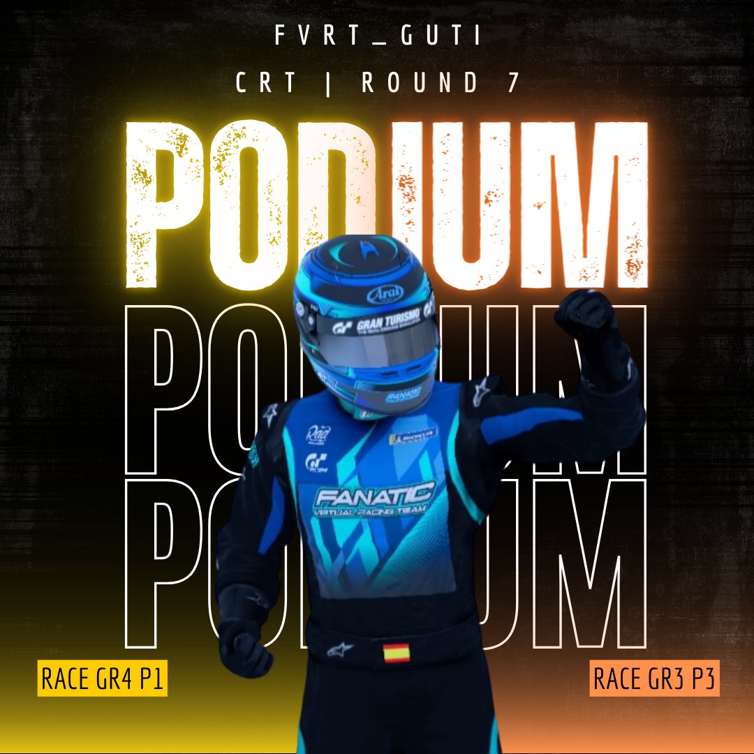 FANATIC Virtual Racing Team (@fanaticvirtual) on Twitter photo ♦️♦️♦️ Resultados ♦️♦️♦️
🎮 #GT7
📝 Zero racing team
👤 <a href="/Gt7Guti/">Guti Guti</a>
🏆 P1
🥉 P3
Buen trabajo! 🔥
💼<a href="/PlayseatSpain/">Playseat Iberica Internacional SL</a> <a href="/jobandplay/">JobAndPlay</a> <a href="/latidoshop/">Latido</a> <a href="/MotorMatchRC/">MotorMatch RC</a>
👥 <a href="/RacingFusion/">Fusion Racing Girls</a> <a href="/Communityfrgirl/">Community fusion Sim Racing Girls</a>
🖌🚓 <a href="/RadMad32/">Radmad32_designs</a>
#simracing #gaming #gamer ♦️♦️♦️ Resultados ♦️♦️♦️
🎮 #GT7
📝 Zero racing team
👤 <a href="/Gt7Guti/">Guti Guti</a>
🏆 P1
🥉 P3
Buen trabajo! 🔥
💼<a href="/PlayseatSpain/">Playseat Iberica Internacional SL</a> <a href="/jobandplay/">JobAndPlay</a> <a href="/latidoshop/">Latido</a> <a href="/MotorMatchRC/">MotorMatch RC</a>
👥 <a href="/RacingFusion/">Fusion Racing Girls</a> <a href="/Communityfrgirl/">Community fusion Sim Racing Girls</a>
🖌🚓 <a href="/RadMad32/">Radmad32_designs</a>
#simracing #gaming #gamer