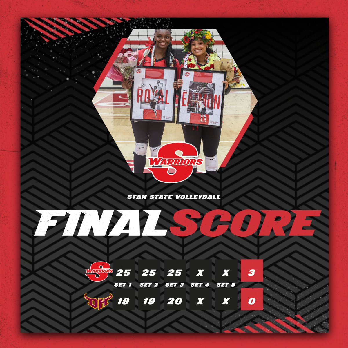 GoStanState's tweet image. FINAL: Stan State victorious on Senior Day by sweeping CSUDH.  #TheSTANDard