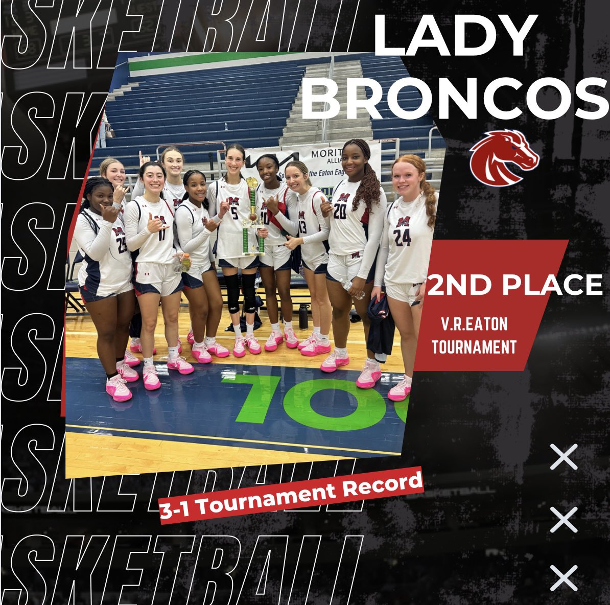 MBLadyBroncos's tweet photo. Successful weekend for the McKinney Boyd girls basketball program! Our program and girls have been dedicated and are committed to the standard of excellence. Great start to the season!
Here comes the Boyd Lady Broncos!
#NewBroncos
#WEWILL
🐴🏀🏆🐴🏀🏆
@Boyd_BNN @McKISDAth https://t.co/WFPsu54DDi