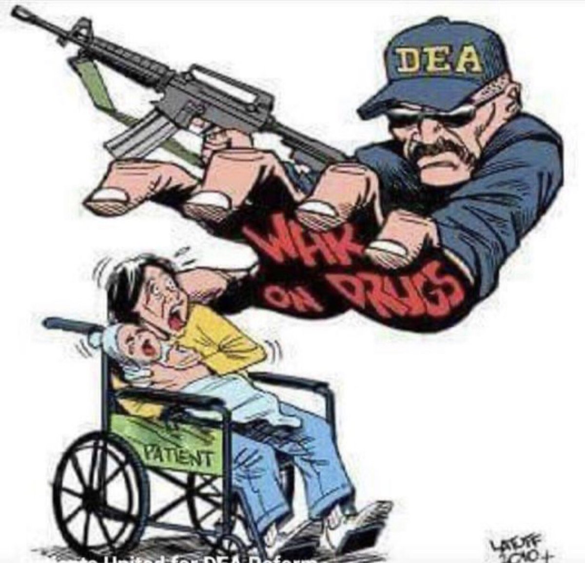 @Donseyesareopen Thank you for caring. This is now the norm in the USA. We’re the most hated country on earth, for good reason. Bush 41, Clinton & CIA are the REAL “opioid crisis” but disabled ppl are suffering bc of it. It has to stop. The War on Drugs PEOPLE is a trillion$ WASTE. #DefundDEA