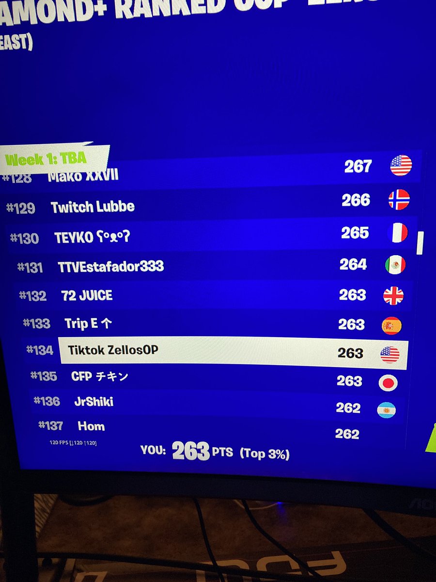 ZellosOP's tweet photo. Not to bad for starting an hour late (diamond+ solo ranked cup) https://t.co/kkKXnRBxDT