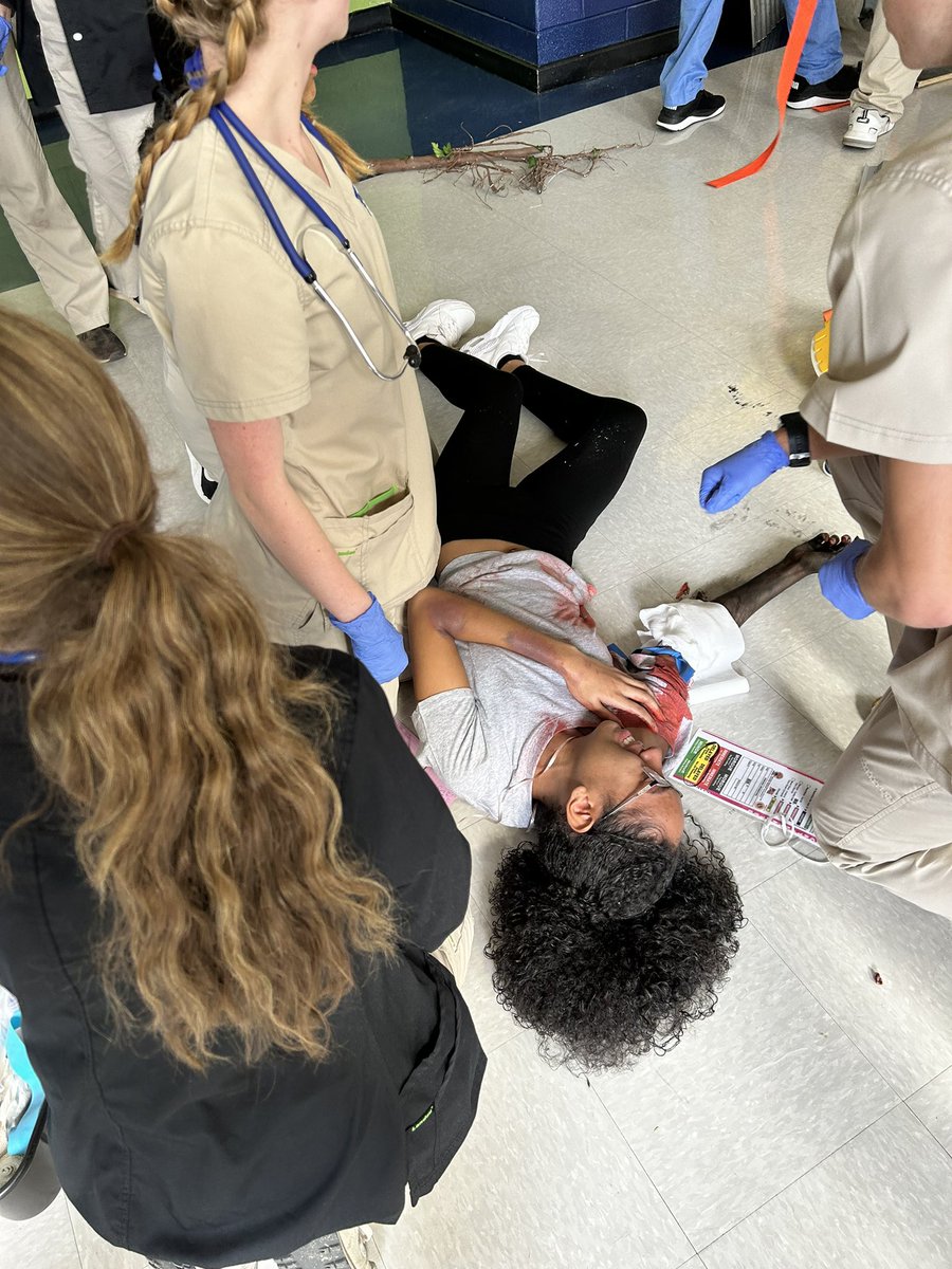 pmcollins1's tweet photo. So very proud of these Health Science Ss demonstrating their knowledge &amp; compassion in our Best Ever Mock Trauma!!! #mcslearn #proudtobeajet https://t.co/CkV3J7BeEM