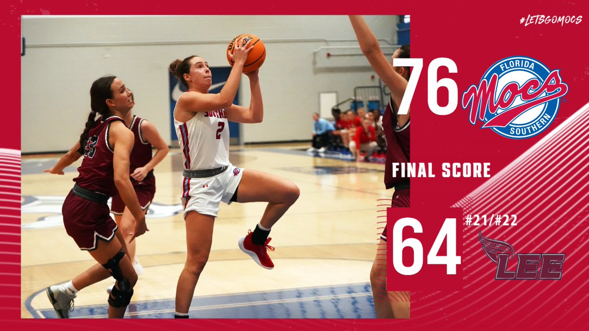 MOCS WIN! @FSC_WBB takes down No.21/22 Lee University to return home 2-0. This is the first since 2018 that the Mocs have defeated Lee and started the season undefeated! Lange - 17pts, 7rbs Jenike - 13pts Denes - 11pts Jackson - 10pts 📰:zurl.co/5GHw