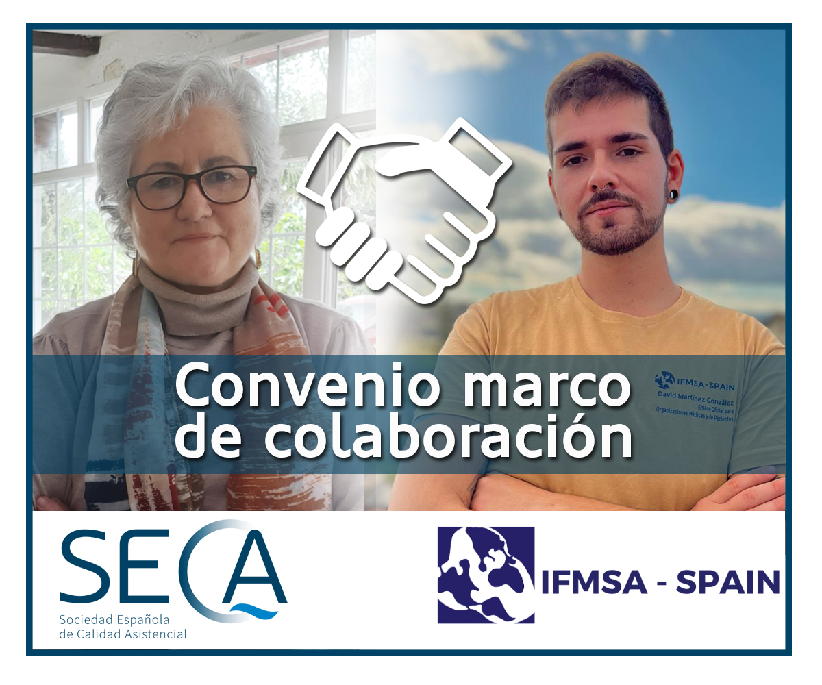 IFMSA-Spain y la @CalidadAsistenc, hemos frmado un acuerdo marco de colaboración para fortalecer nuestros lazos y trabajar juntos en inciativas que mejoren la formación médica y la calidad asistencial en el ámbito sanitario.