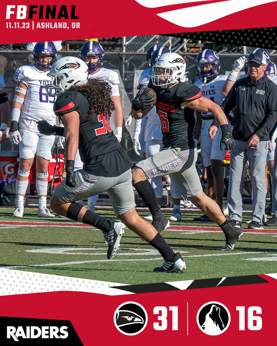 🚨 UPSET AT RAIDER STADIUM 🚨 @SOU_Football ends the season by knocking off No. 5 College of Idaho and denying the Yotes a Frontier Conference title!