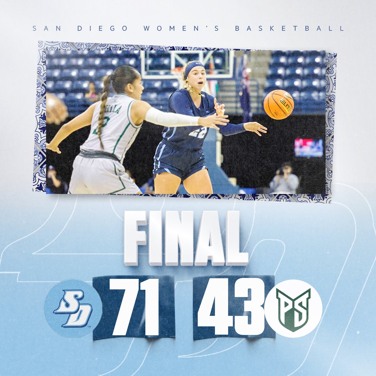 Behind 52.5% shooting, <a href="/USDwbb/">San Diego Women's Basketball</a> feast in the paint as they improve to 2-0 with a win over Portland State!

Kasey Neubert: 16 points, 12 rebounds
Kylie Horstmeyer: 18 points (career-high)

#GoToreros #BlueBlood