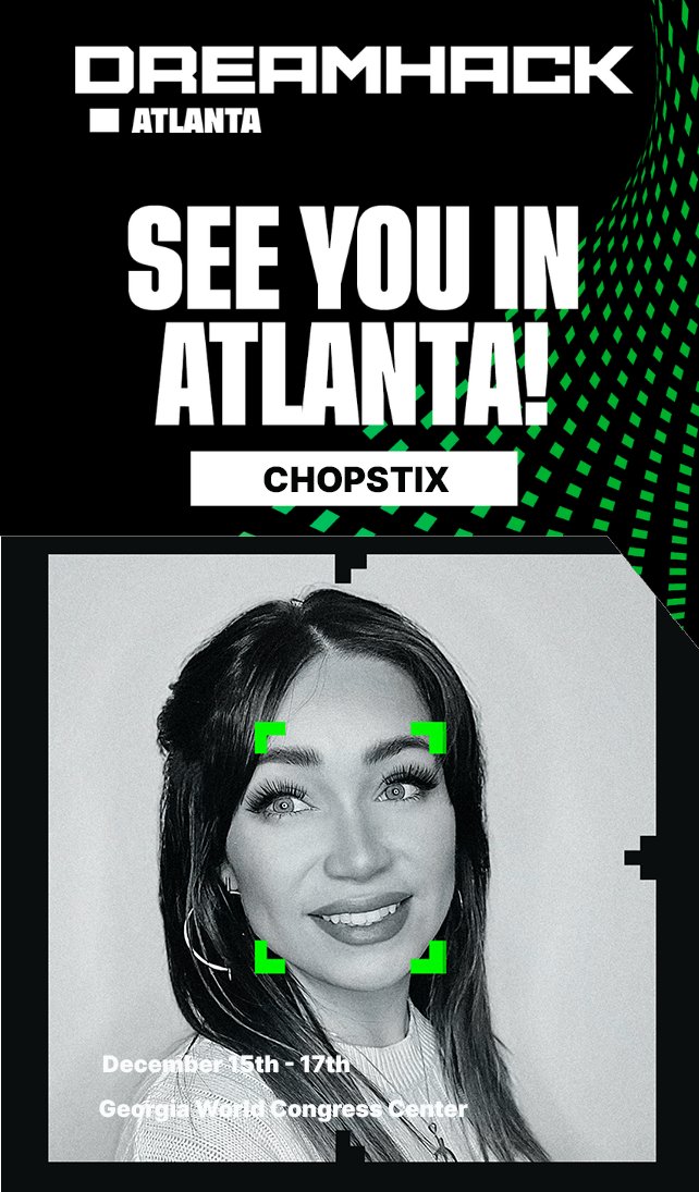ChopstixHerself's tweet photo. Representing @kick at Dreamhack, this will be my FIRST time in America, AHHHH!! 🥵
see you there 🤭🤭 https://t.co/YqCCfzng1U