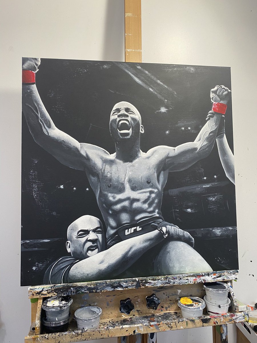 RossBainesArt's tweet photo. ‘Vindication’
Original painting personally signed by Leon Edwards…

SOLD. 

#MMATwitter https://t.co/2fHuGc7s9S