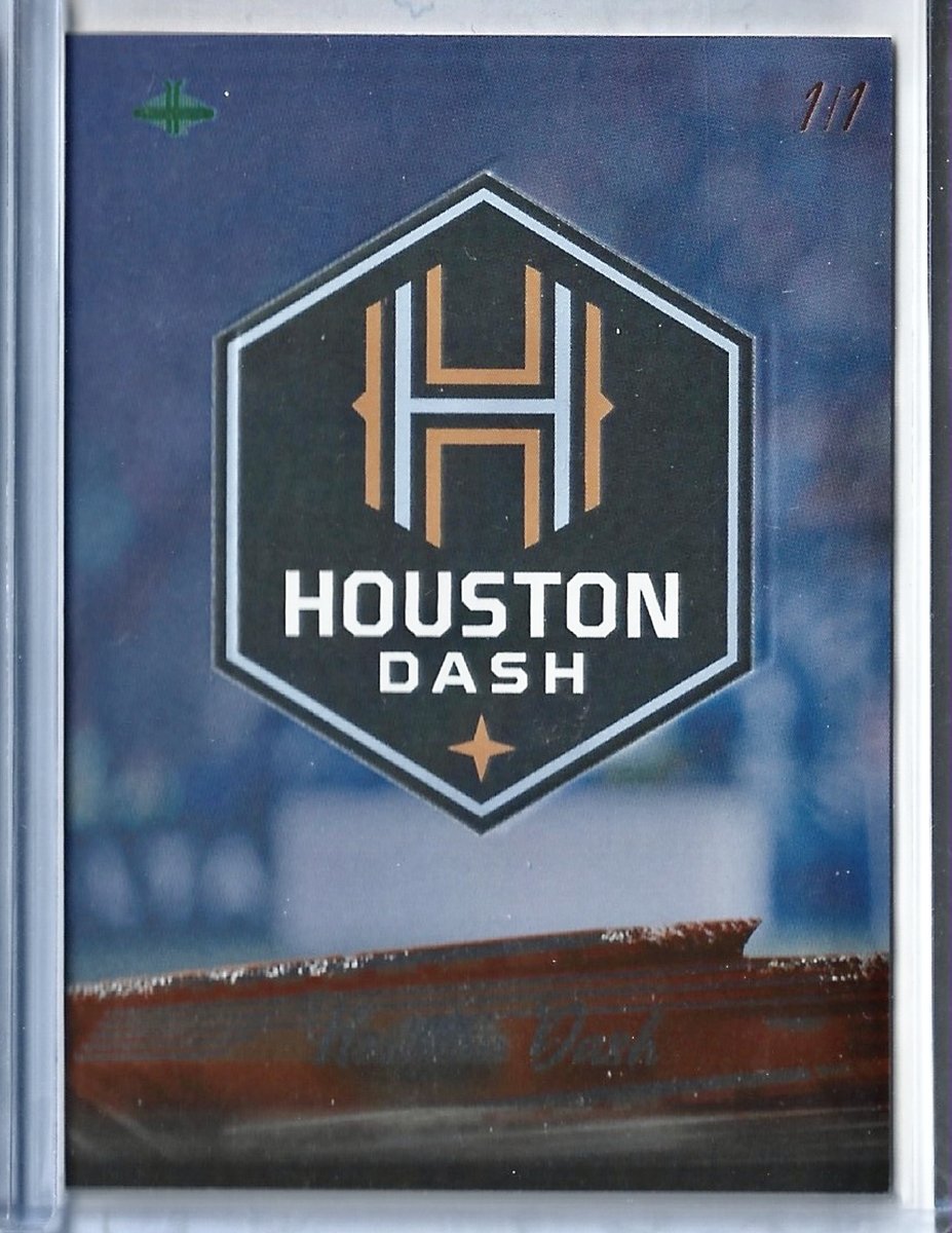 JacobsCards's tweet image. I have a #TSSS on Tuesday! I will start my official promo tweets tomorrow WITH a giveaway, too!

However, I wanna toss some heat out now... Tag a women's soccer collector in the comments and RT to share with a friend.

ONE OF ONE (1/1) Houston Dash Logo card. Be there: Tuesday.