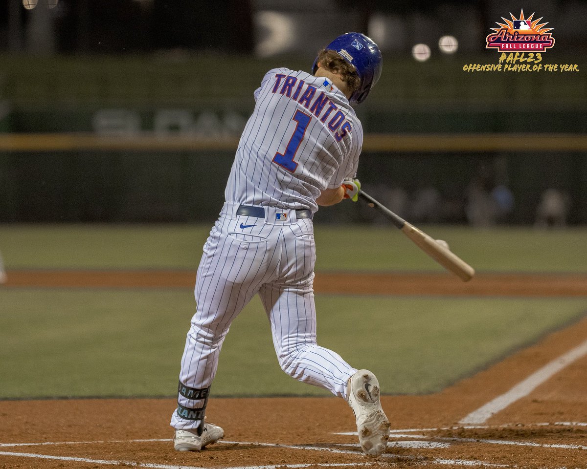 MLBazFallLeague's tweet photo. Congratulations to James Triantos from the #Cubs organization on being named the #AFL23 Offensive Player of the Year! https://t.co/cAoQjK6PFx