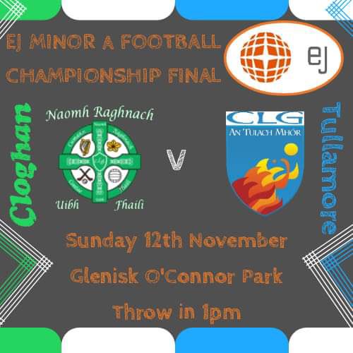 Best of luck to Robert and Fionn Carney who will line out for Cloghan in tomorrow's Minor A football final.
