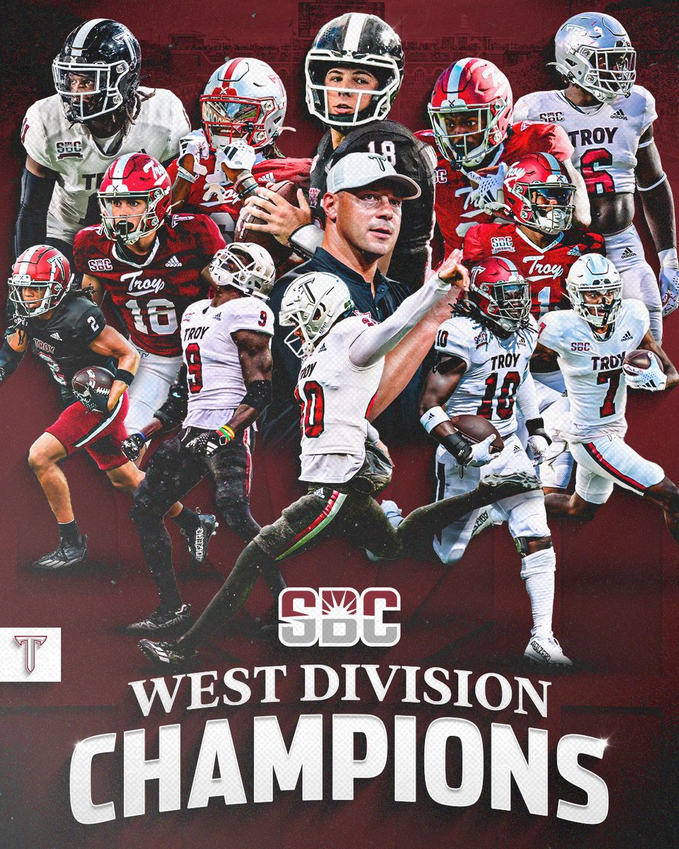 TroyTrojansFB's tweet photo. 𝘼𝙉𝙊𝙏𝙃𝙀𝙍 𝙊𝙉𝙀‼️

We're headed back to the @SunBelt Championship Game!!

#RiseToBuild | #OneTROY ⚔️🏈 https://t.co/lf4MA8fzwu