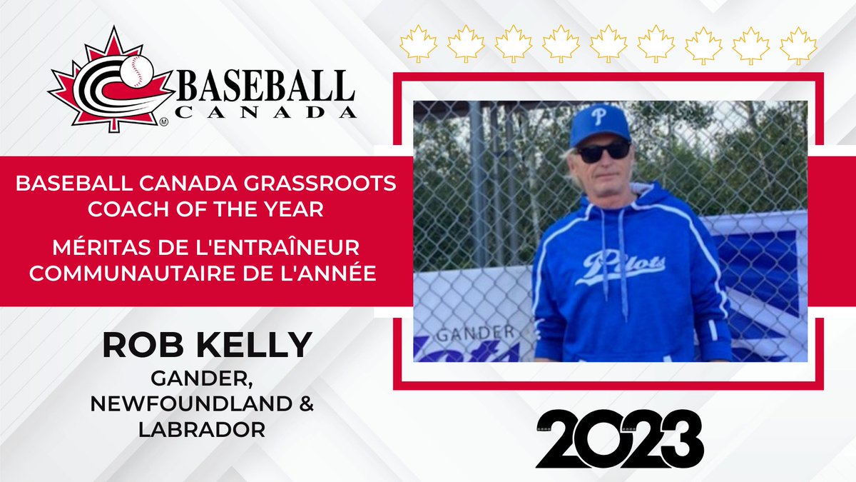 baseballcanada's tweet image. Congratulations to Rob Kelly, @BaseballNL winner of a Baseball Canada Grassroots Coach of the Year Award!
