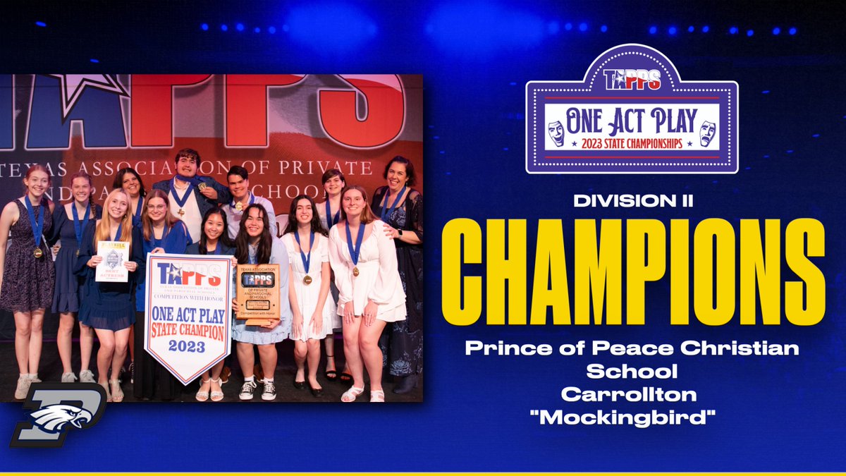 TAPPSoap's tweet photo. Give it up for your #TAPPSoap Division II 2023 State Champions: Prince of Peace Christian School of Carrollton! 🎭🏆 https://t.co/COcrwHpY4h