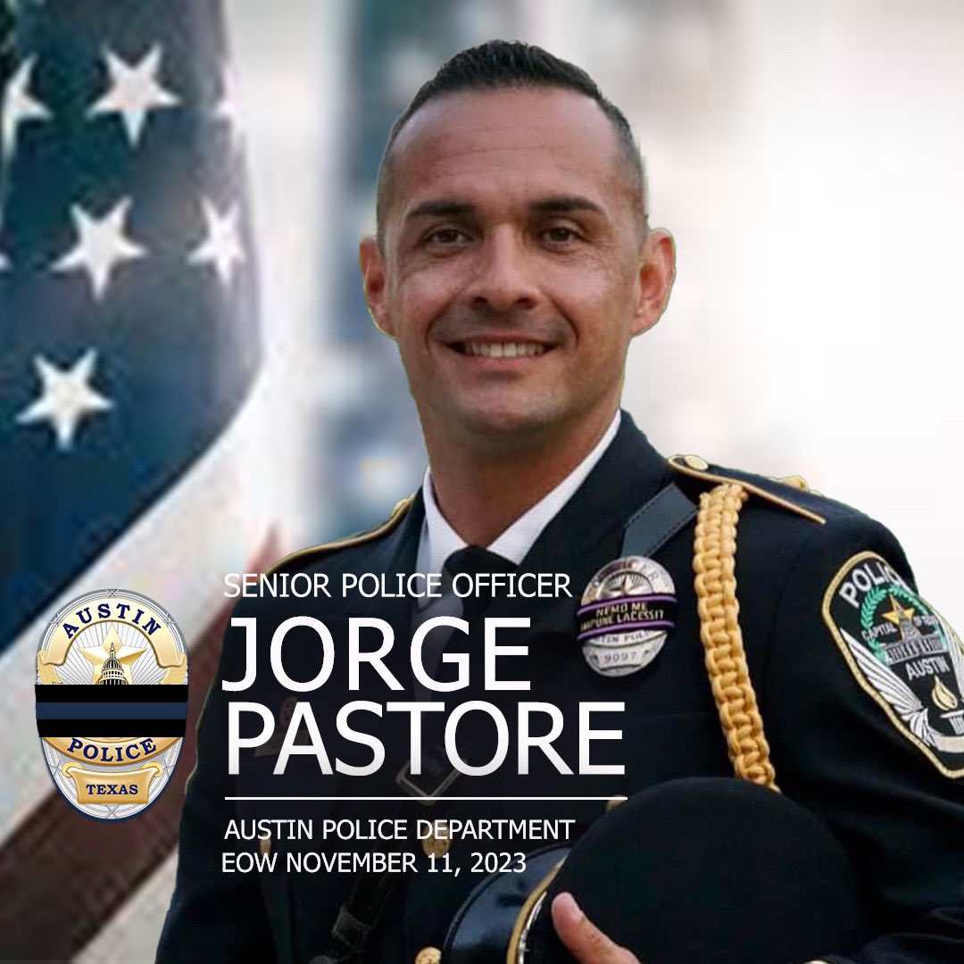 JoinAPD's tweet photo. On November 11th, 2023, Senior Police Officer Jorge Pastore #9097 was tragically killed during a SWAT hostage rescue. SPO Pastore was commissioned as an officer on January 31st, 2020. He is survived by his wife, stepsons, parents, and sisters. https://t.co/LeiafpE7HZ