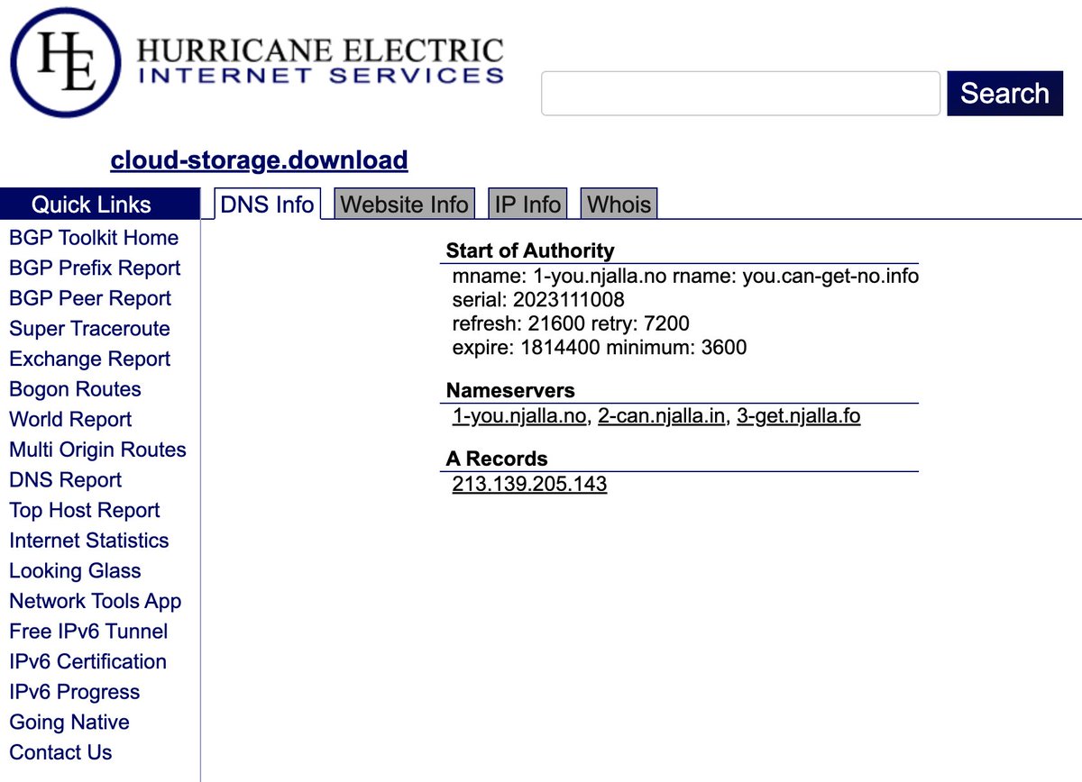 kyleehmke's tweet photo. Suspicious domains cloud-storage[.]download (213.139.205[.]143) and cloud-servers[.]download (213.139.205[.]113) were registered through Njalla on 11/10 about 15 min apart. Relevant subdomains:
onedrive[.]cloud-storage[.]download
adobe[.]cloud-servers[.]download https://t.co/025BCTy8IQ