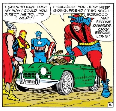 Cronicas_Marvel's tweet photo. Antes de que puedan continuar con sus pesquisas, topan con un conductor que les pide indicaciones.

El pobre hombre, que parece evidente que habla inglés, acaba huyendo despavorido al vérselas con dioses, armaduras y gente de distintos tamaños.

A la próxima ya no pregunta #XM9 https://t.co/kKMIf1LDiW