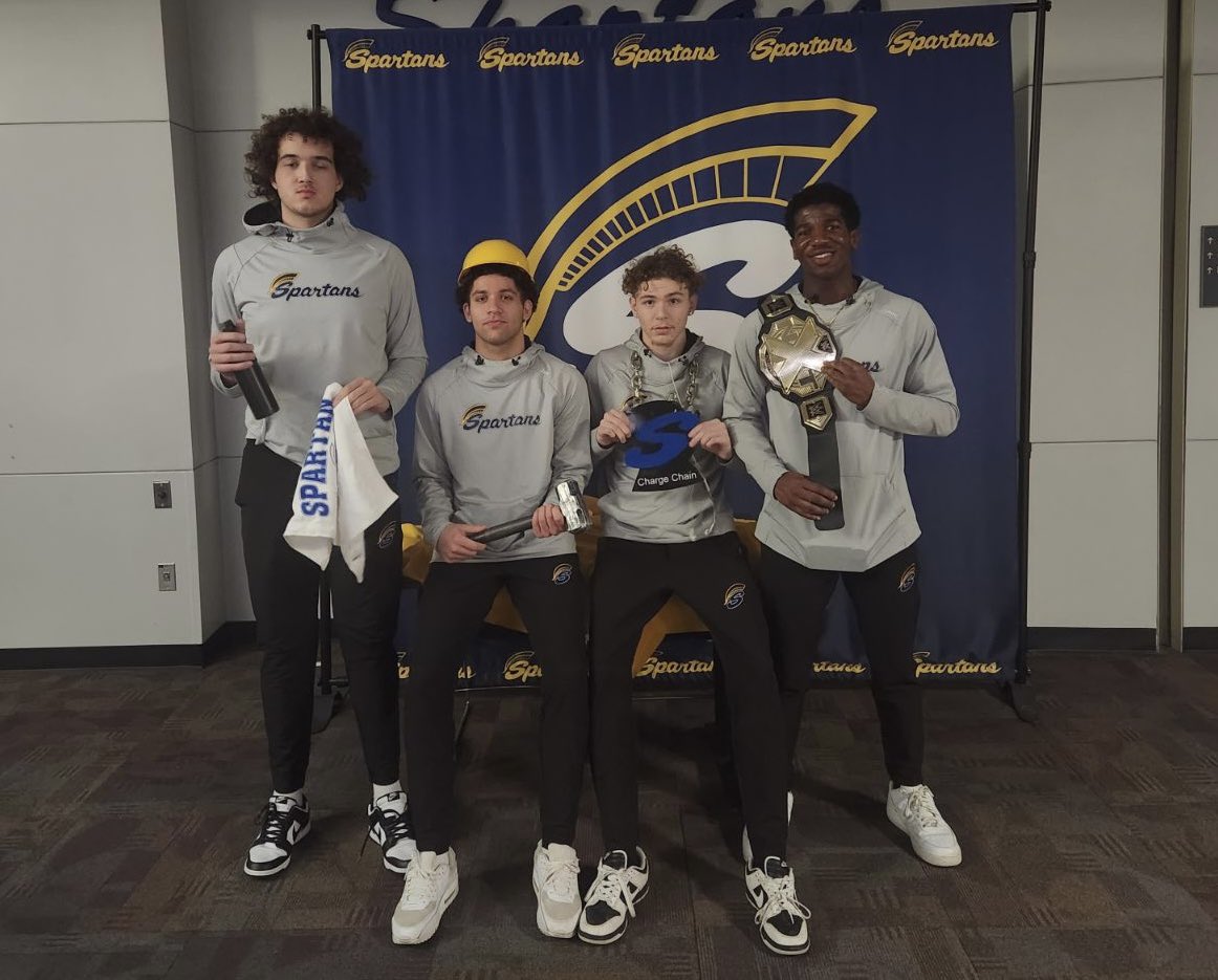 Spartan Award winners after today’s win over Mayville:
Hard Hat Award - Belind Alemadi
Charge Chain Award - Tyson McArthur
X-Factor Award - Diamond McGill
Windex Award -Khamani Steckler 
Well done guys!