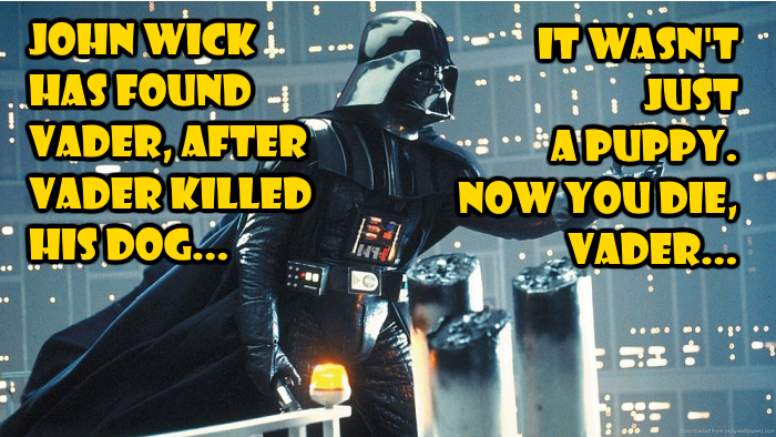 _smellsbad_'s tweet photo. Don't touch his car or dog. Even if you are Darth Vader.

#JohnWick https://t.co/lowZ7CMwsb