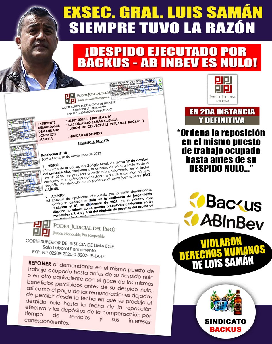 Sindicato Backus tweet media