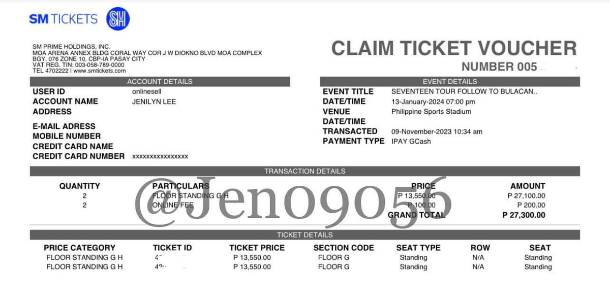 AnigLim's tweet photo. WTS LFB 
Seventeen ‘Follow’ to Bulacan concert tickets

(2) Floor Standing G 
ㅡ secured during presale
— same price as purchased ₱13,650 each + minimal fee

rfs: extra ticket 

Can claim tickets together for assurance. Willing to meet up. 

Dm if interested https://t.co/tcCVB6QdpA