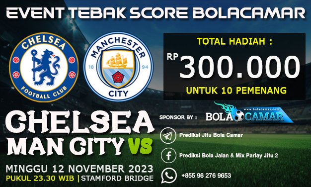 BolacamarVIP's tweet photo. ⚡️Kuis Tebak Score CHELSEA V MANCHESTER CITY⚡️
Berhadiah total Rp300 ribu untuk 10 Pemenang!!!
⚡️English Premier League⚡️

Contoh: CHELSEA 2-2 MANCHESTER CITY
#BolacamarVIP #Eventtebakscorebolacamar 

Syarat :
- Khusus followers BolacamarVIP
- Follow @BolacamarVIP
- RT & Like tweet ini
- Jangan lupa Hashtag #BolacamarVIP #Eventtebakscorebolacamar 

Pasang bola sekarang juga  👇
𝐋𝐈𝐍𝐊 𝐃𝐀𝐅𝐓𝐀𝐑 👉🏻 https://t.co/Aqb3zDz5Xu