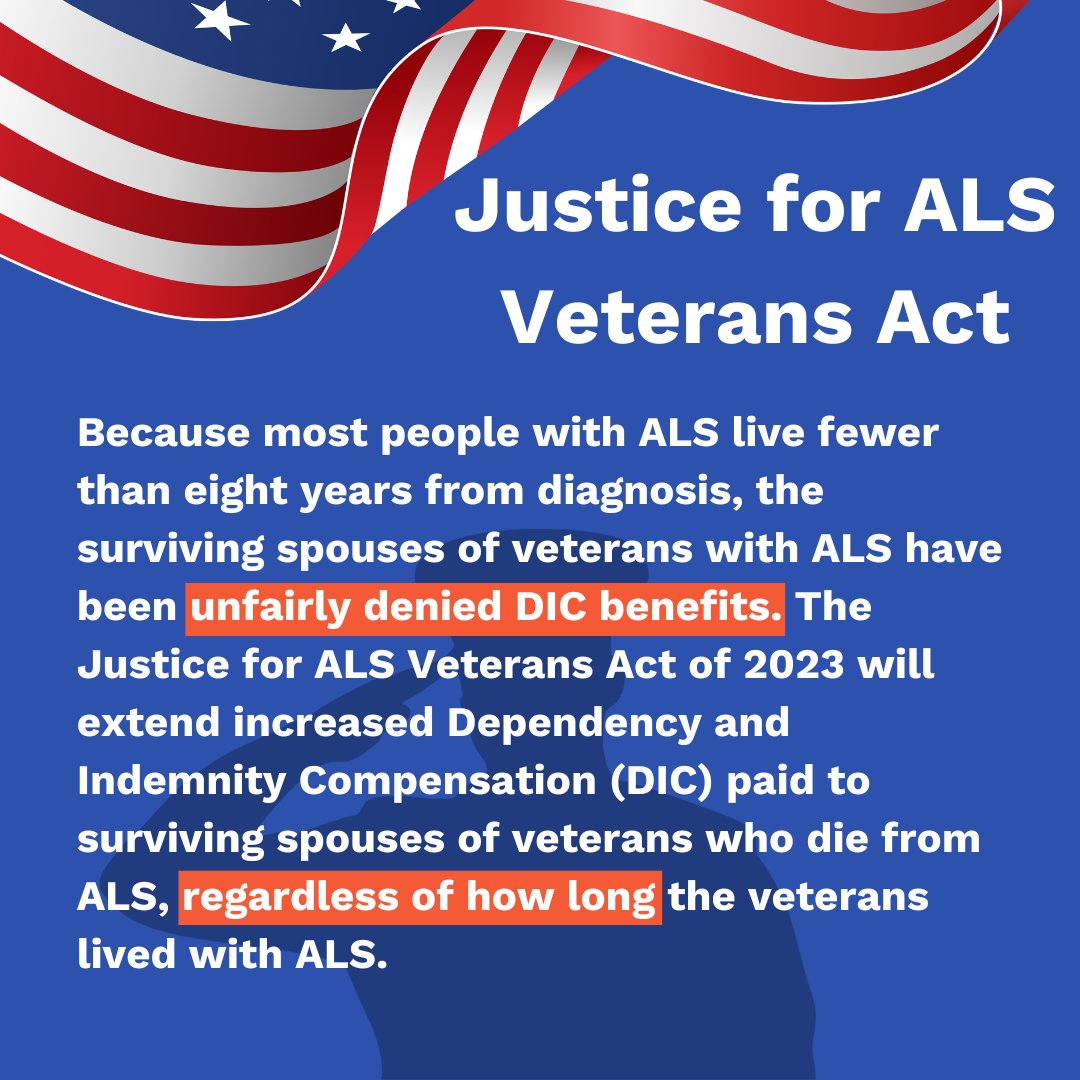 Veterans are more than twice as likely to be diagnosed with ALS than civilians. This Veterans Day, let's make sure Veterans and their loved ones have the support they need by helping to pass the Justice for ALS Veterans Act. Contact your elected officials: iamals.org/action/justice…