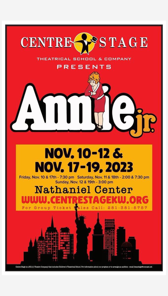 So proud of our Cardinals representing in Centre Stage’s production of Annie! Excellent job! The show runs through next weekend! Go see it! ❤️🎶 <a href="/HumbleISD_WCE/">Willow Creek Elem</a>