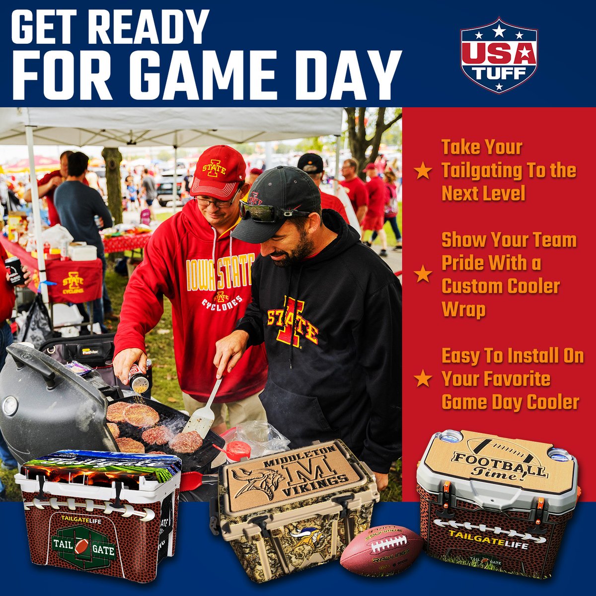 Cooler pads and wrap kits to celebrate your favorite sport and team!  Perfect for Tailgating parties everywhere! bit.ly/TailgateCooler…

#usatuff #shopsmall #shopsmallbusiness #customcoolers #customyeti #customRtic