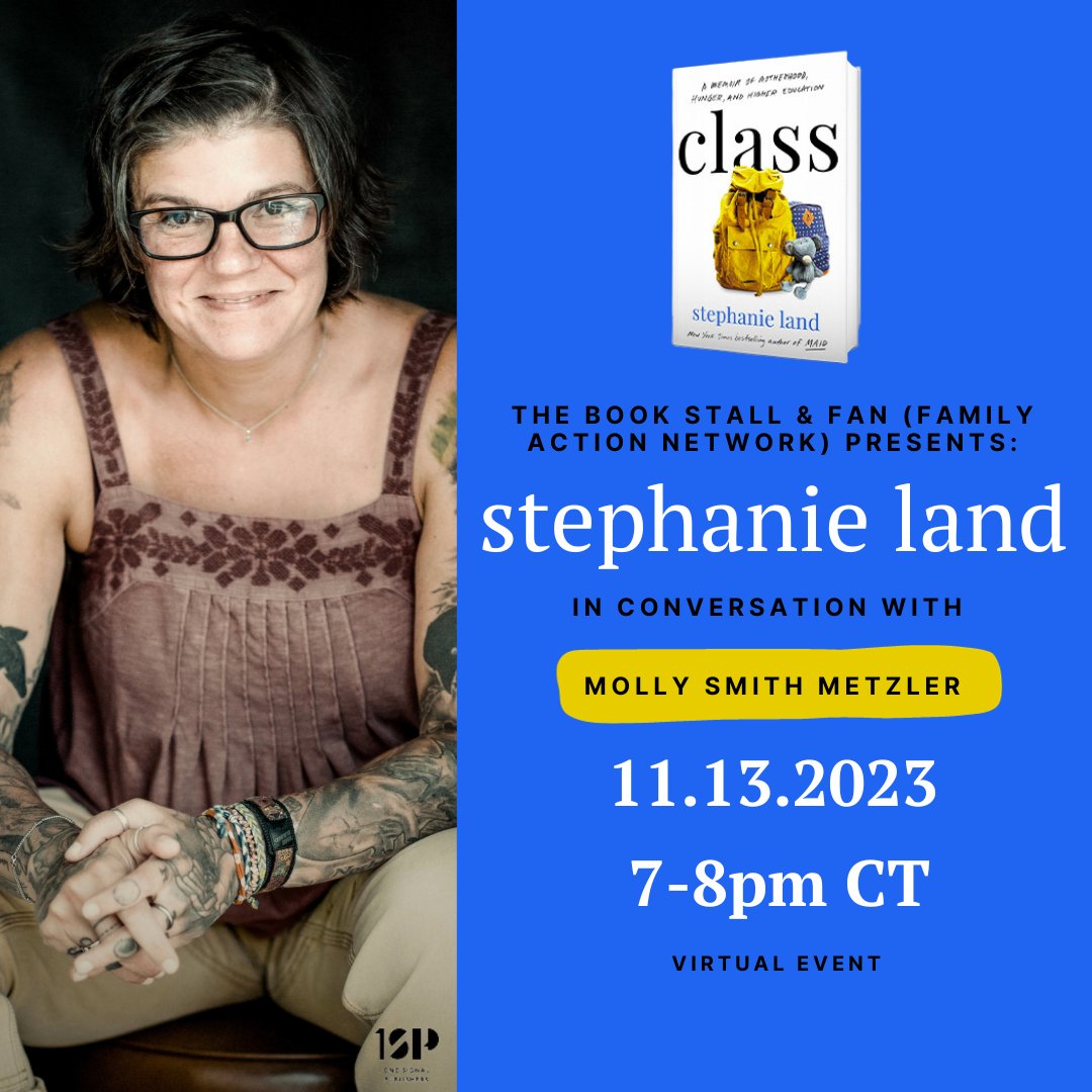 ✏ #CLASS Tour ✏ @stepville will be in conversation with Molly Metzler on 11/13 familyactionnetwork.net/events/class-a…