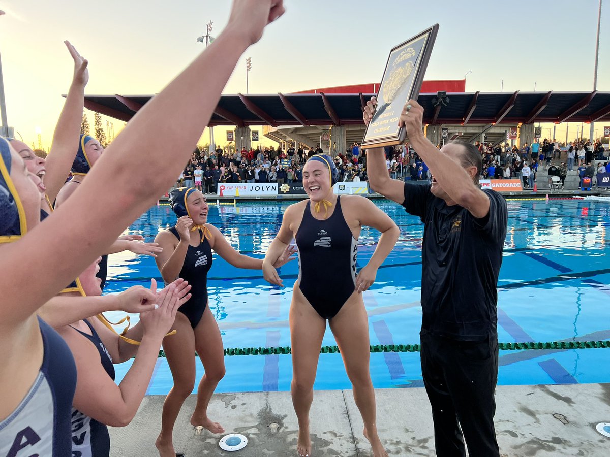 CifCentral's tweet photo. Congratulations to the Arroyo Grande girls water polo team, Division I champions with a 9-6 victory over Clovis. 🤽‍♀️👏🏆🎉 https://t.co/cVnWR5Ejn1