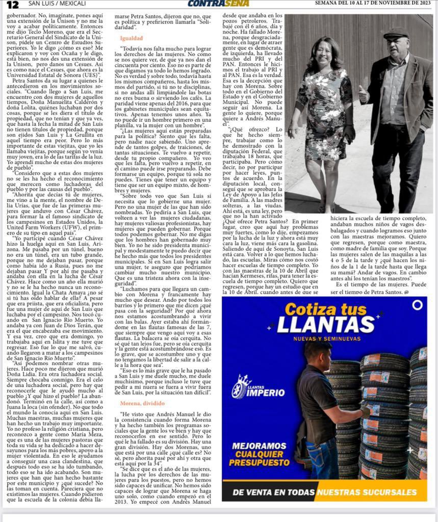 Les comparto la nota que realizaron nuestros amigos de <a href="/la_contrasena/">Semanario Contraseña</a> ¡muchas gracias! 
#4taTransformación #Sonora #Morena